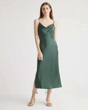 100% Washable Silk Cowl Neck Slip Dress
