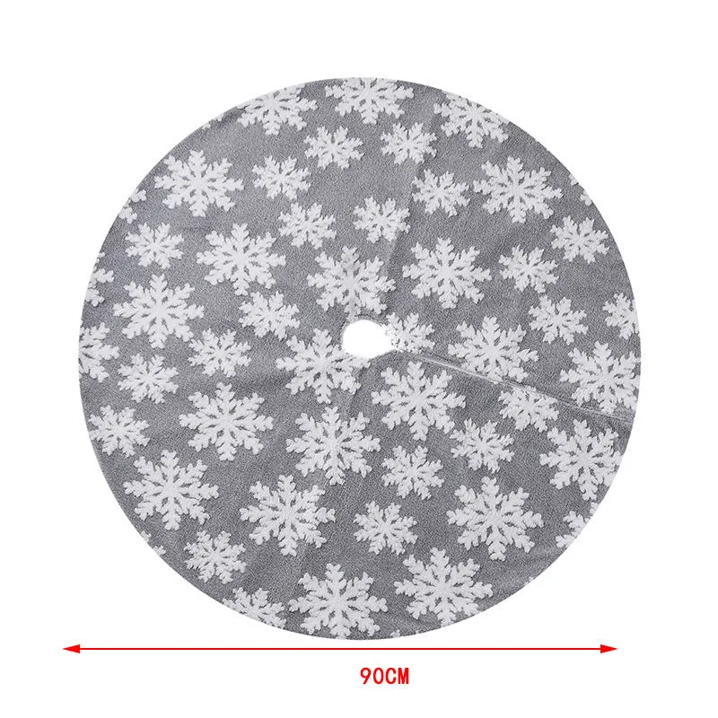 80/90/120cm Green Snowflake Tassel Elk Knitted Christmas-Tree Skirt Decorations
