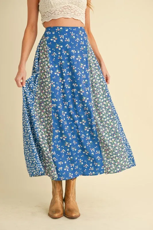 Aemi   Co Floral Elastic Waist Maxi Skirt