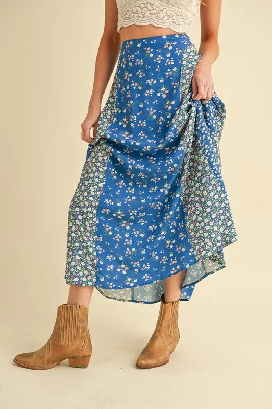 Aemi   Co Floral Elastic Waist Maxi Skirt