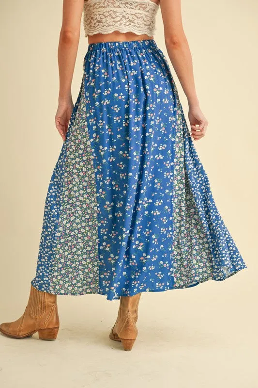 Aemi   Co Floral Elastic Waist Maxi Skirt