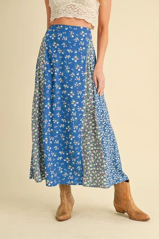 Aemi   Co Floral Elastic Waist Maxi Skirt