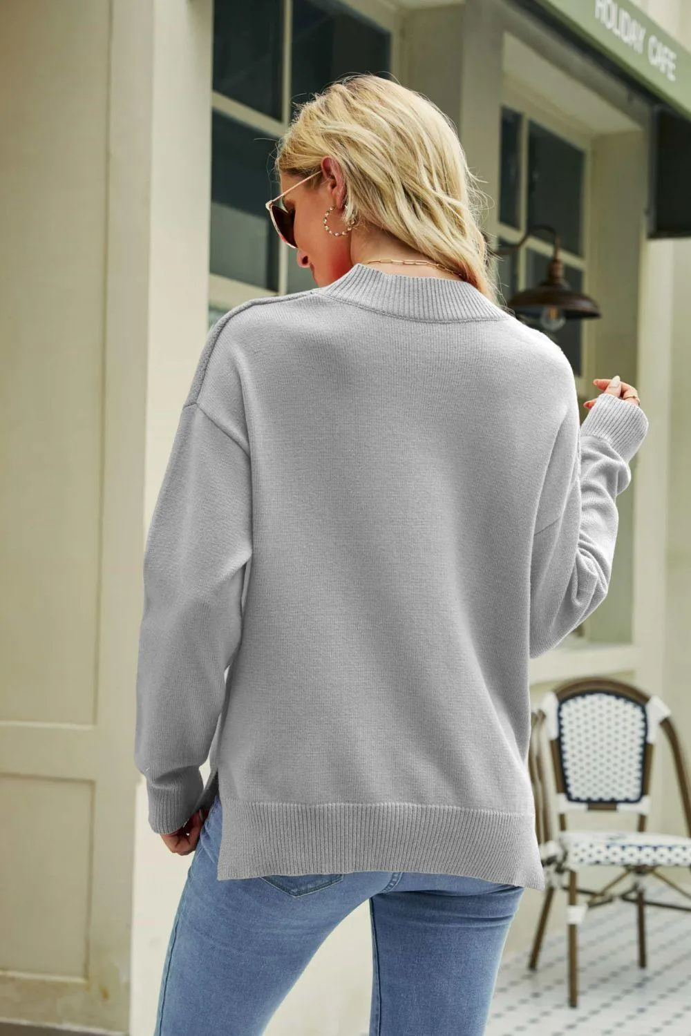 Autumn Darling Ribbed Knit Graphic Lips Sweater