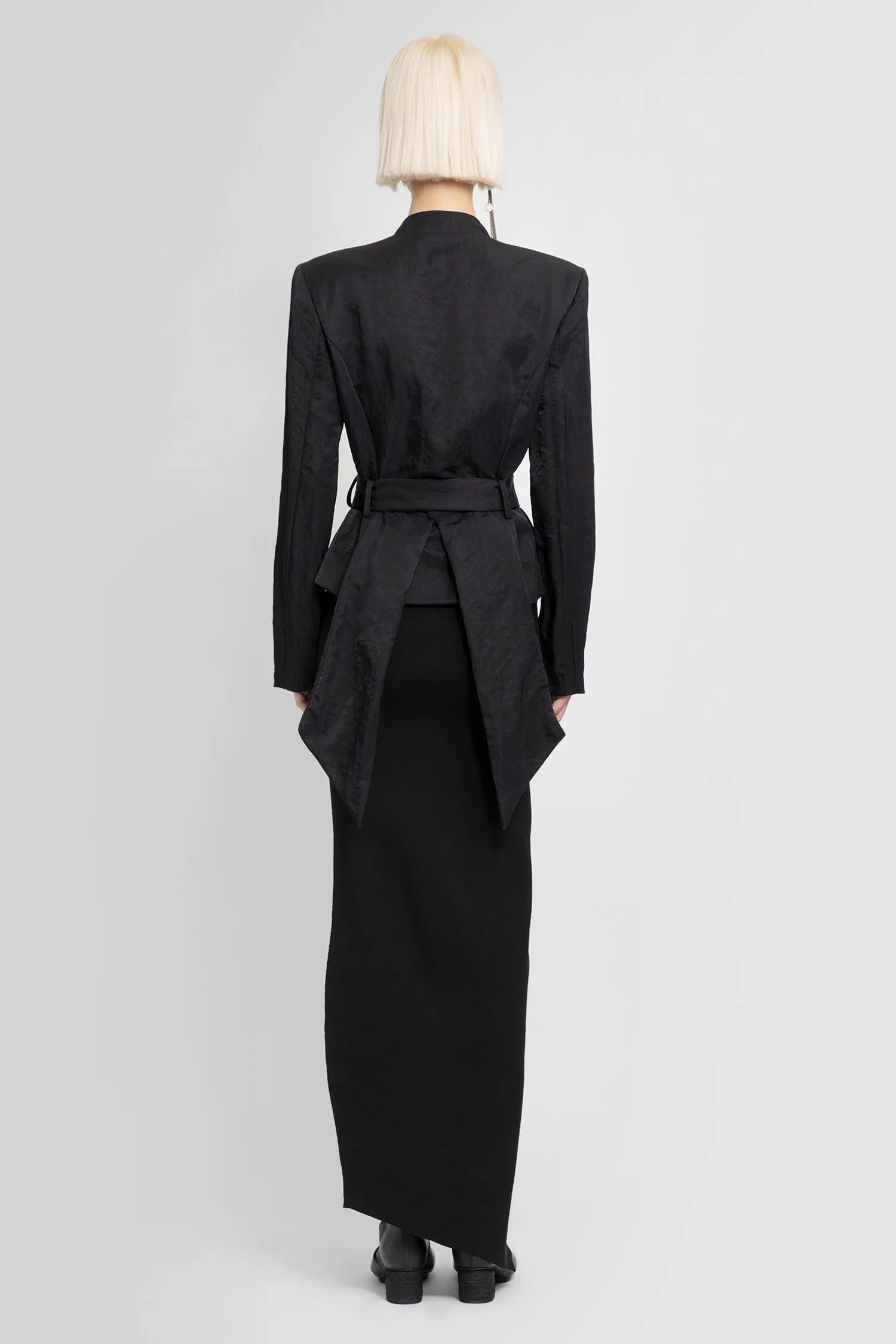 Belted Blazer in Recycled Technical Fabric