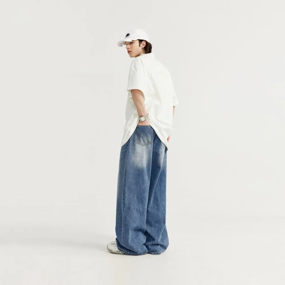 Blue Wide Leg Jeans