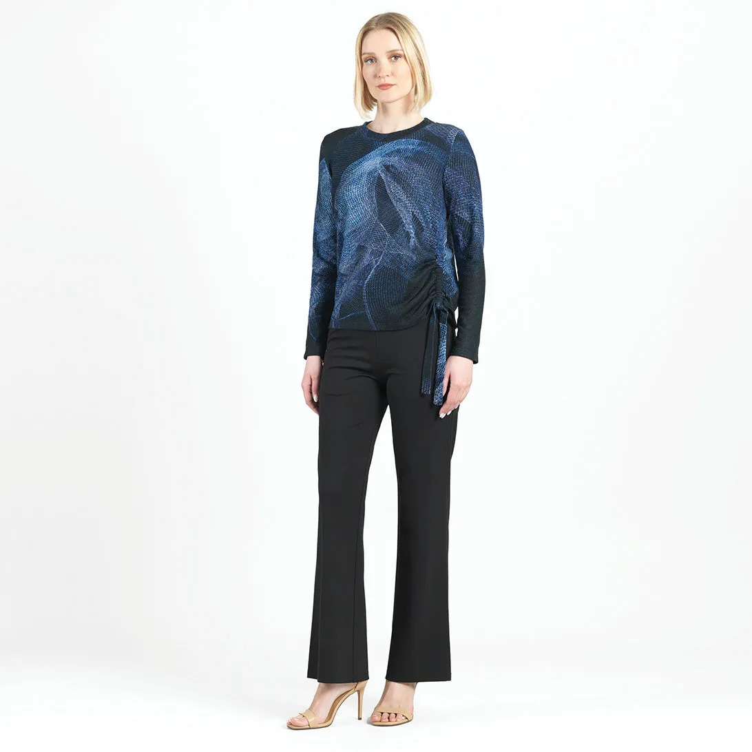 Electric Swirl Purple/ Black Side Pull-Tie Sweater