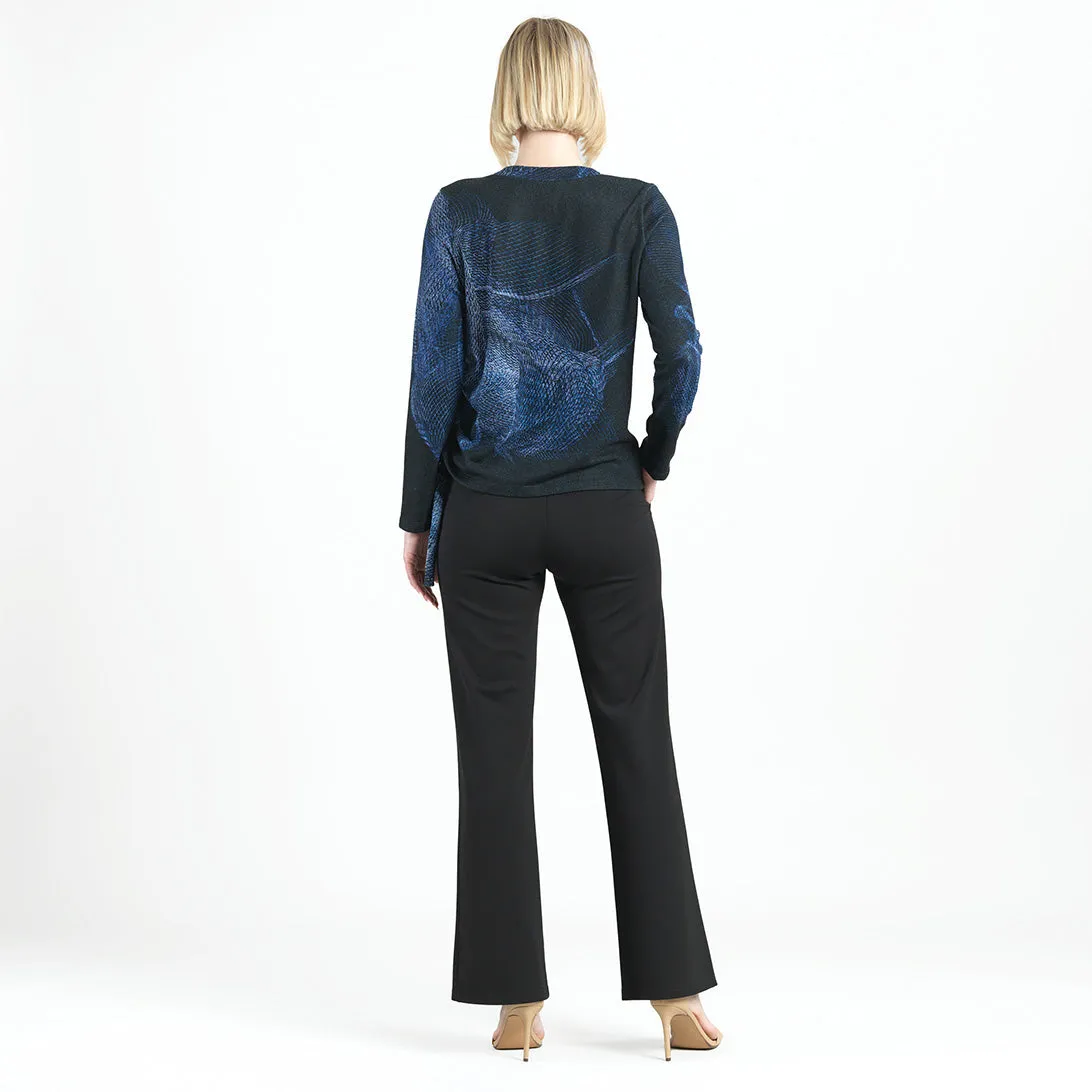 Electric Swirl Purple/ Black Side Pull-Tie Sweater