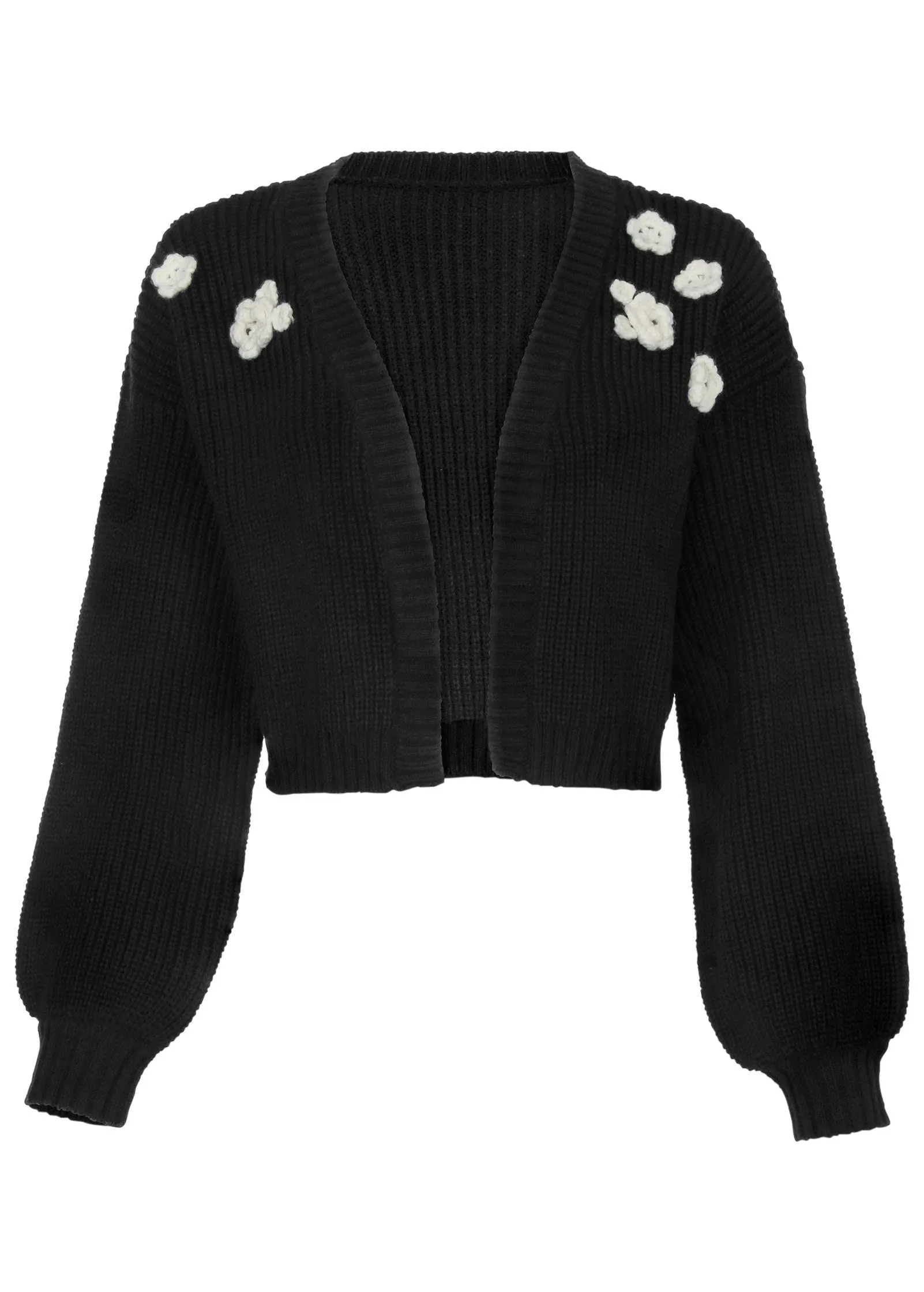 Floral Cardigan - Black
