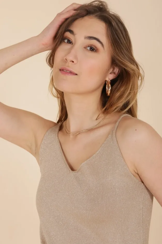 Gordana Shiny Lurex Tank Top
