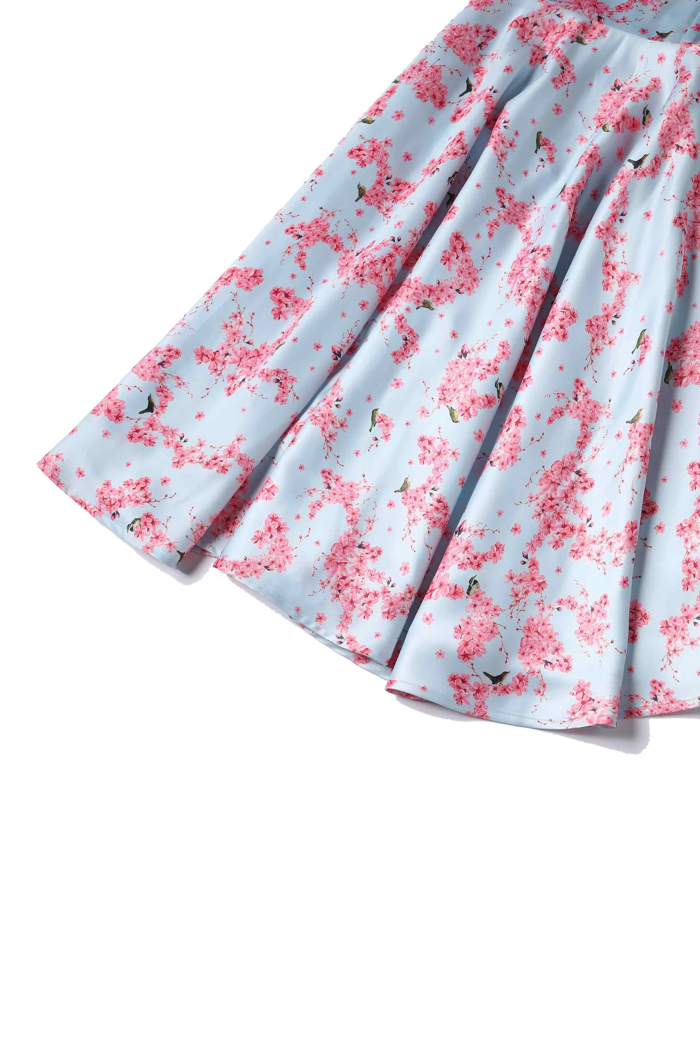 Grace Pastel Cherry Blossom Pleated Bust Dress