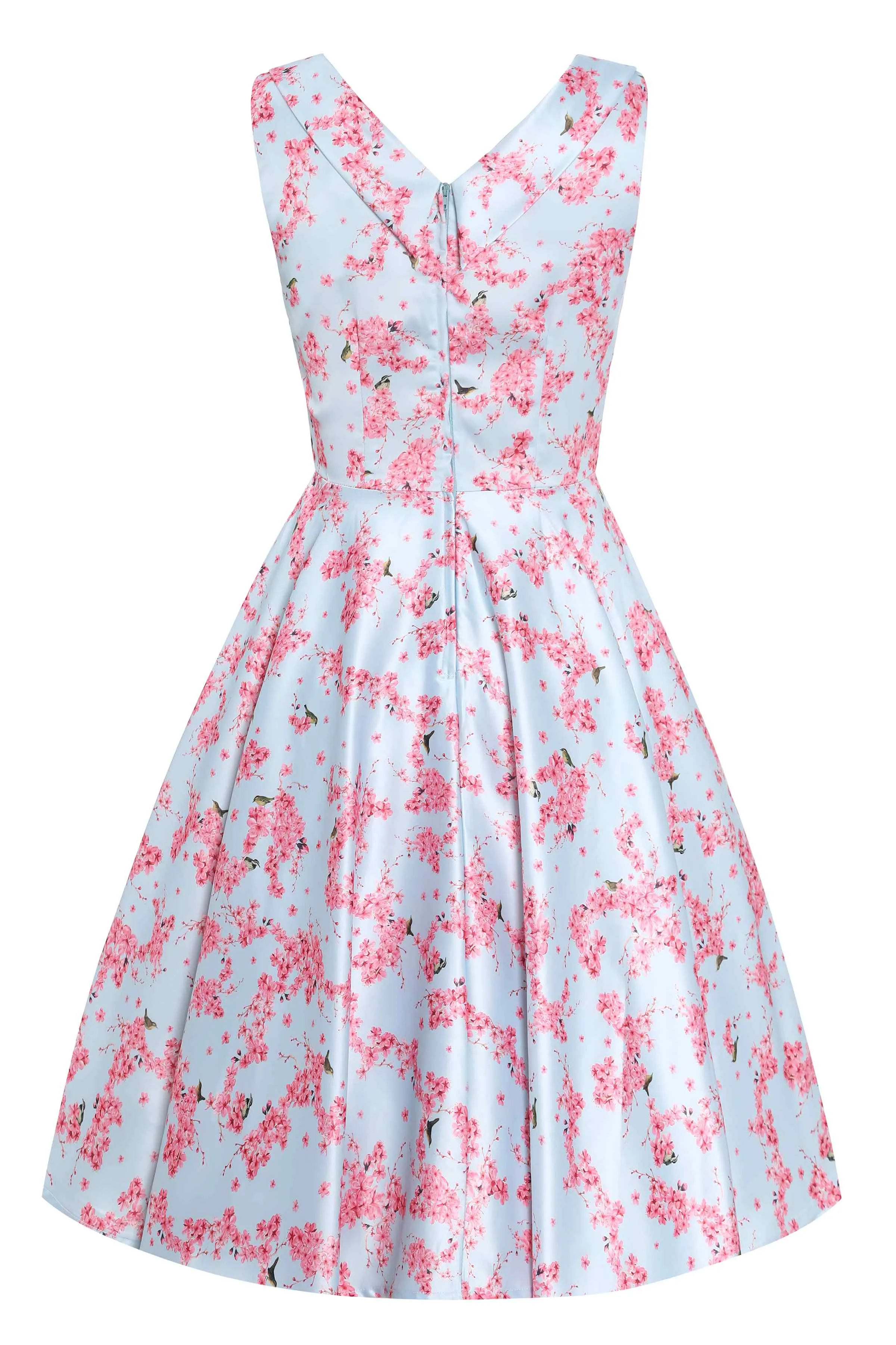 Grace Pastel Cherry Blossom Pleated Bust Dress