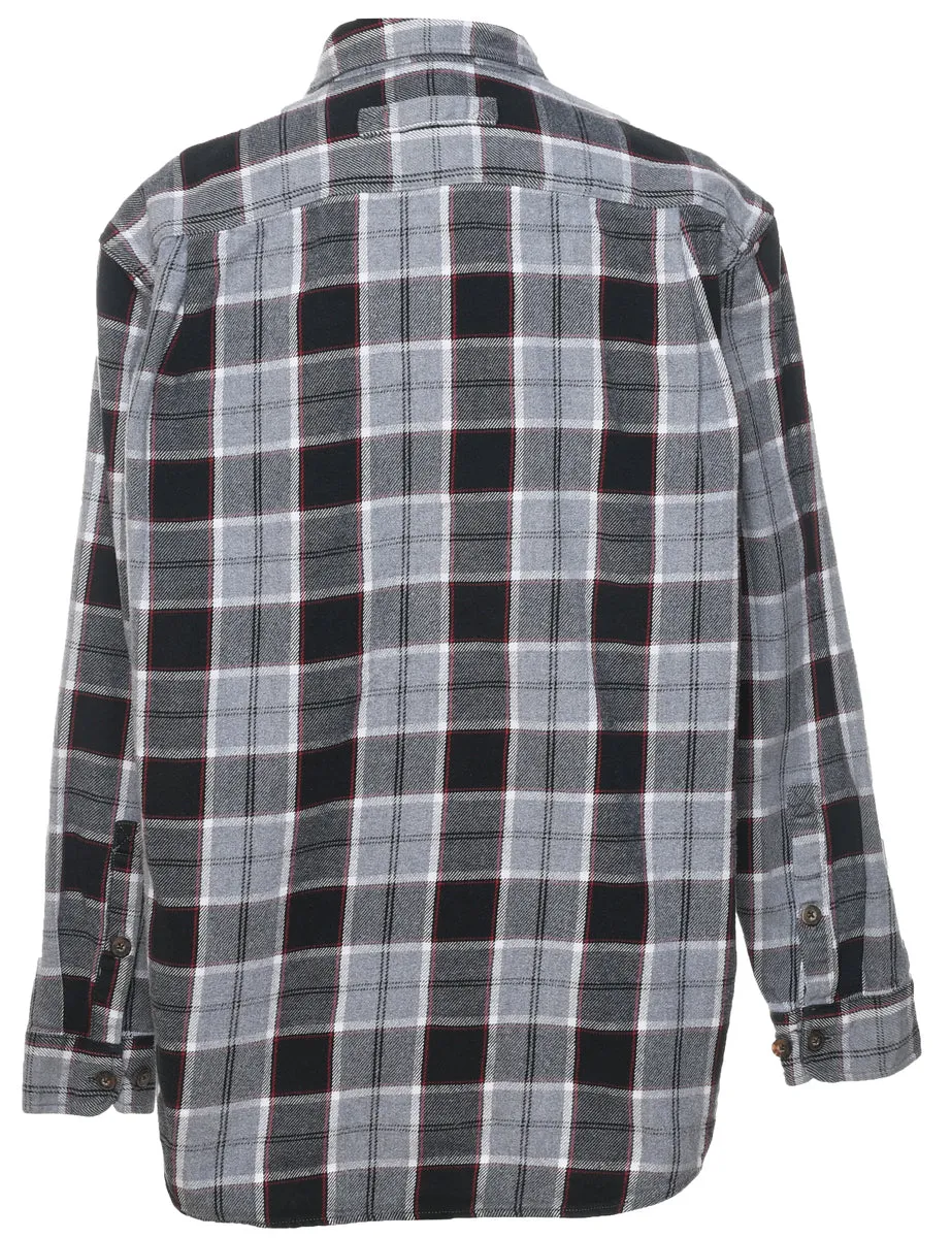 Grey, Black & White Classic Checked Shirt - L