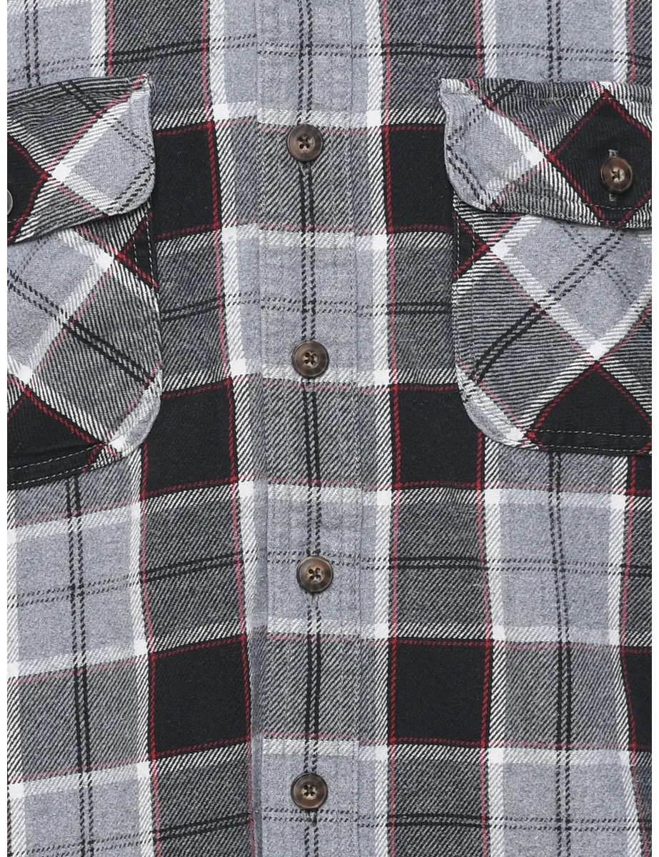 Grey, Black & White Classic Checked Shirt - L