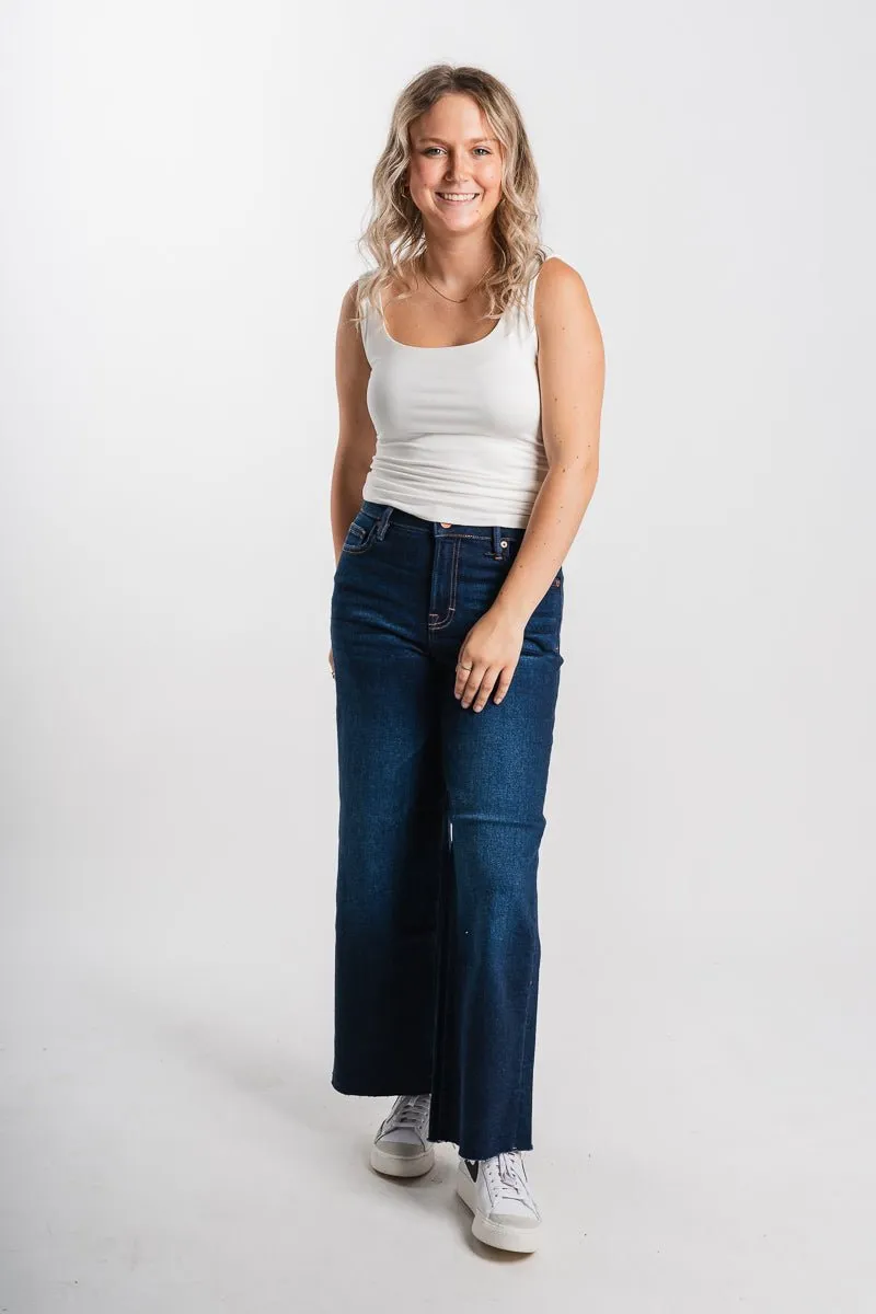 Hidden high rise wide leg jeans dark