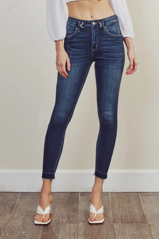 Kan Can High Rise Ankle Skinny Jeans