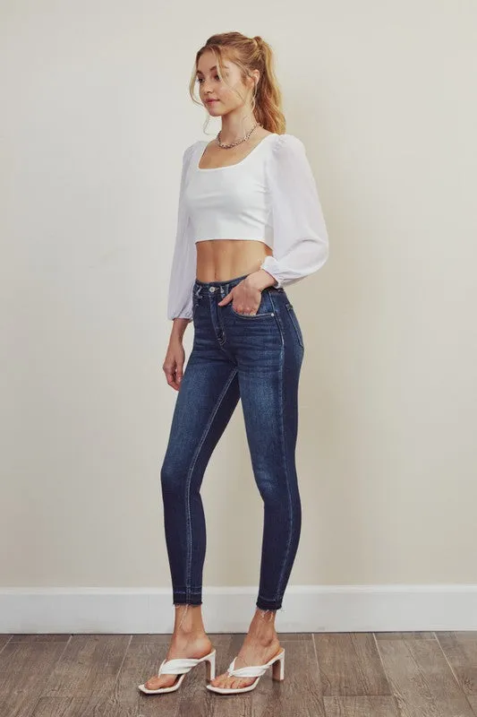 Kan Can High Rise Ankle Skinny Jeans
