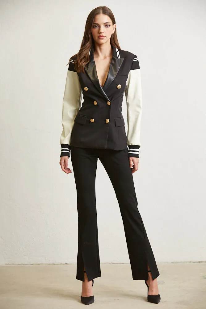 Long Sleeve Lapel Blazer for Women