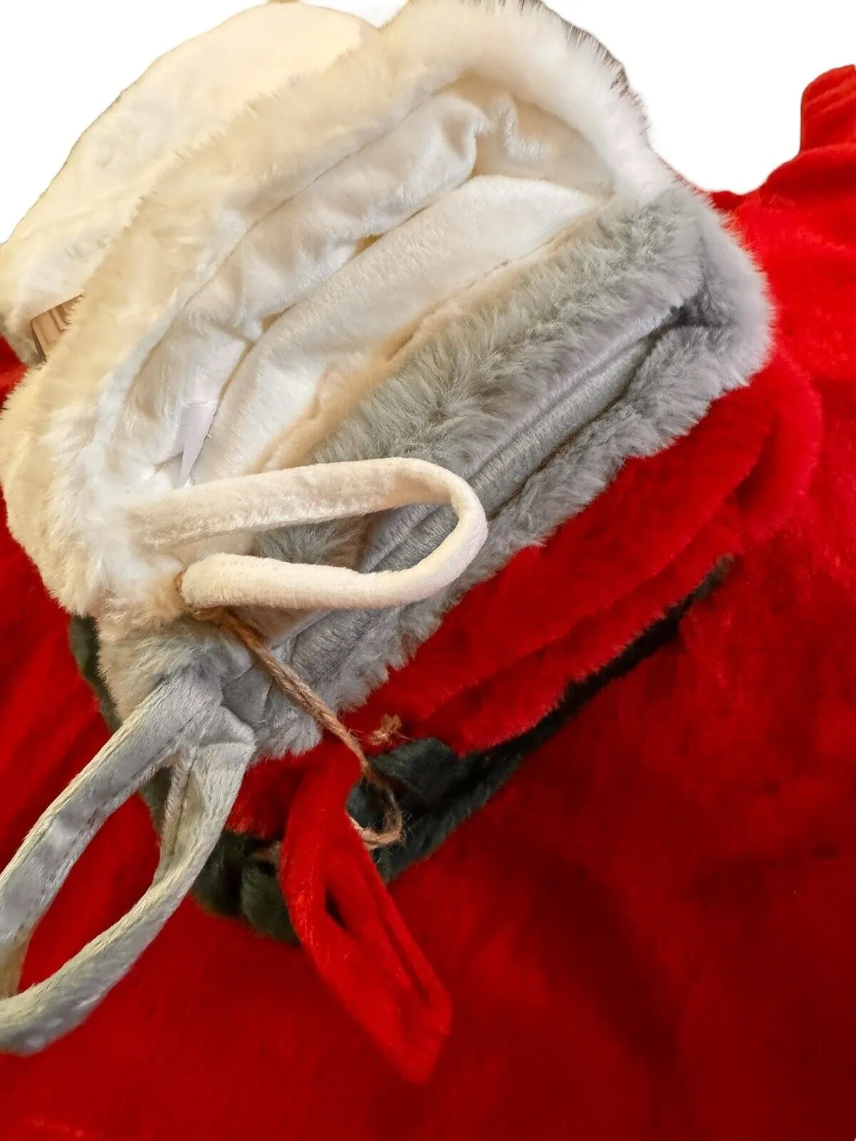Martha Stewart Red Faux Fur Christmas Tree Skirt and Stocking Set