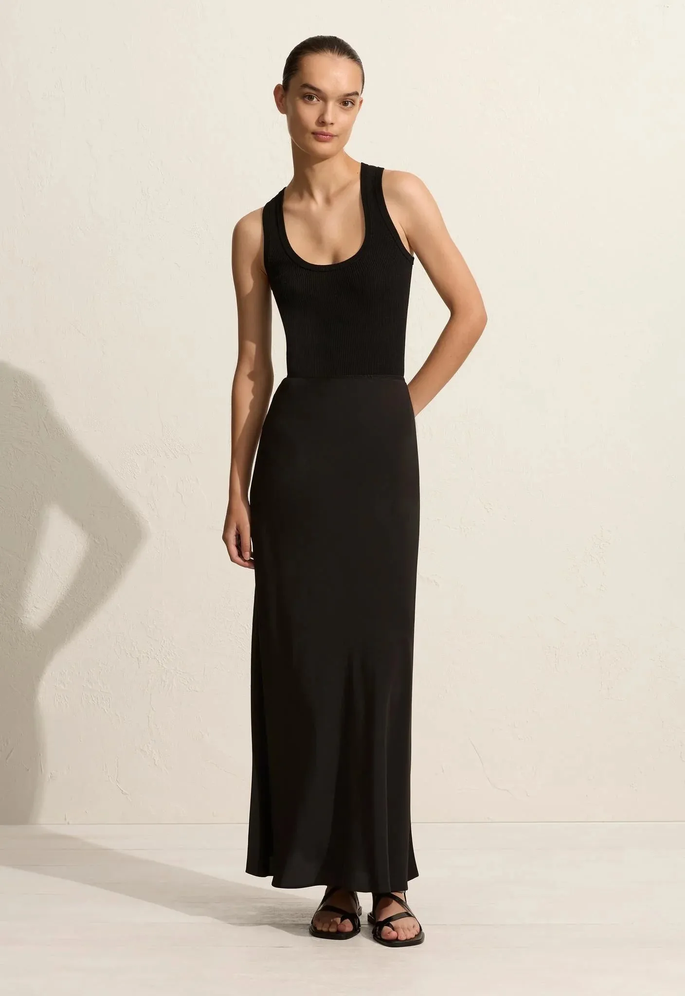 Matteau Bias Elastic Skirt in Black