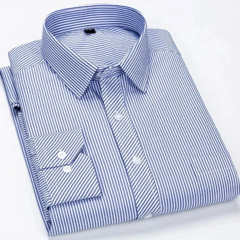 Mens Casual Business Long Sleeved Shirt Classic