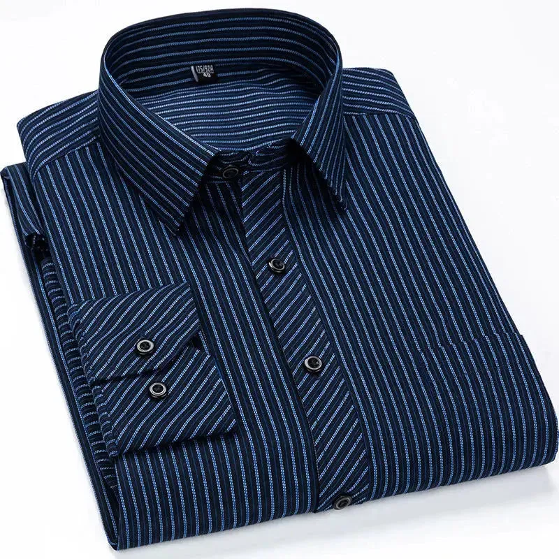 Mens Casual Business Long Sleeved Shirt Classic