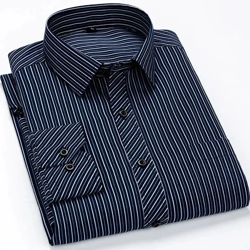 Mens Casual Business Long Sleeved Shirt Classic