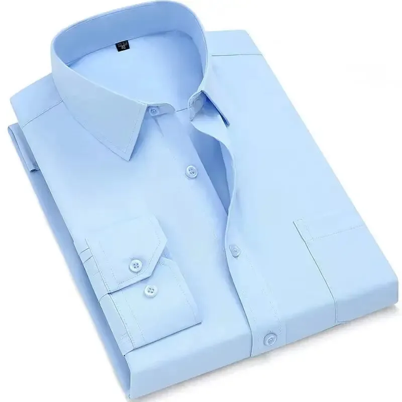 Mens Casual Business Long Sleeved Shirt Classic