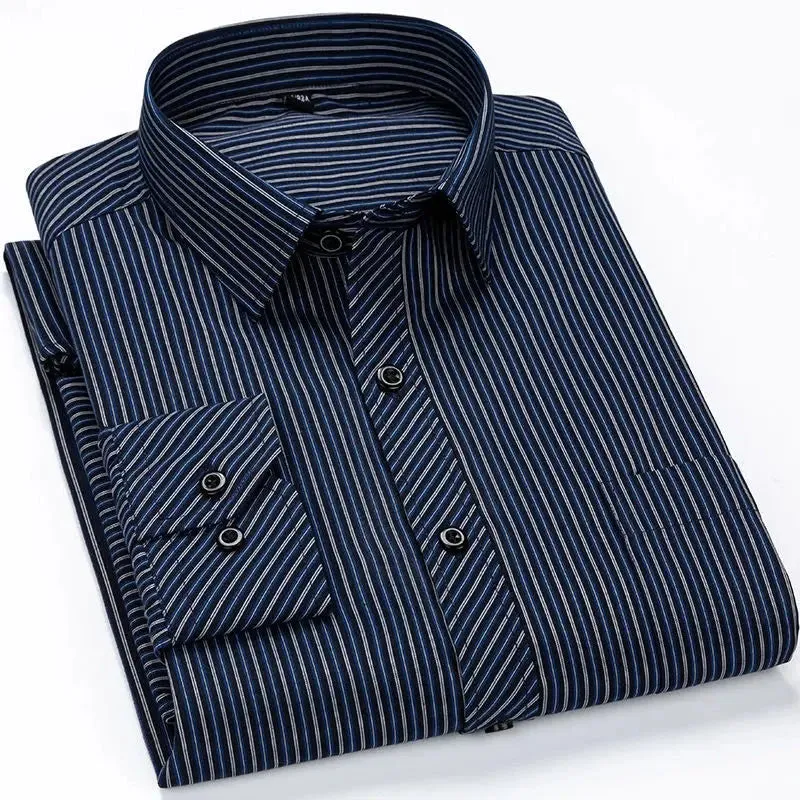 Mens Casual Business Long Sleeved Shirt Classic