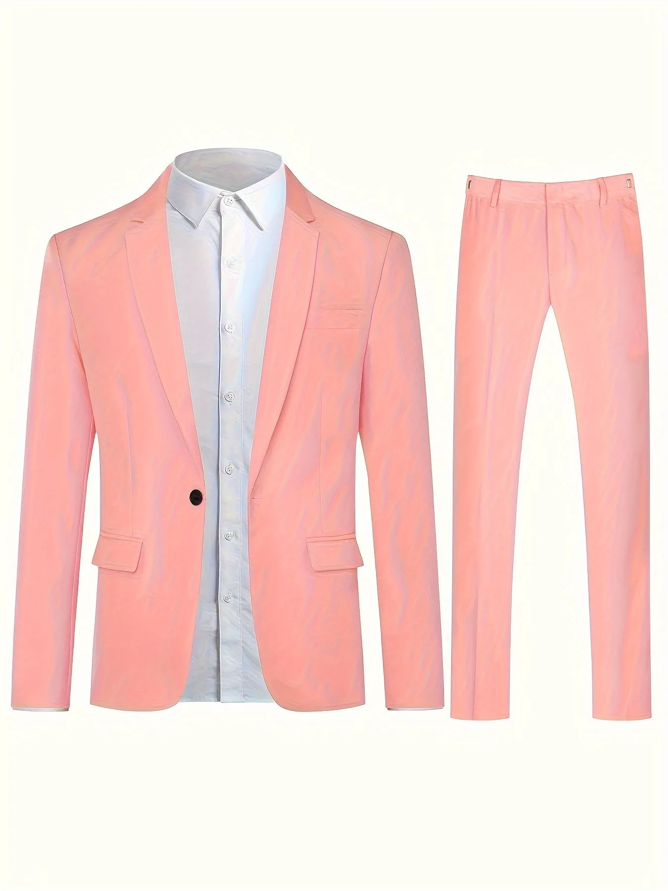 Men's Classic 2Piece Pink Color Blazer Suit  Formal Elegance