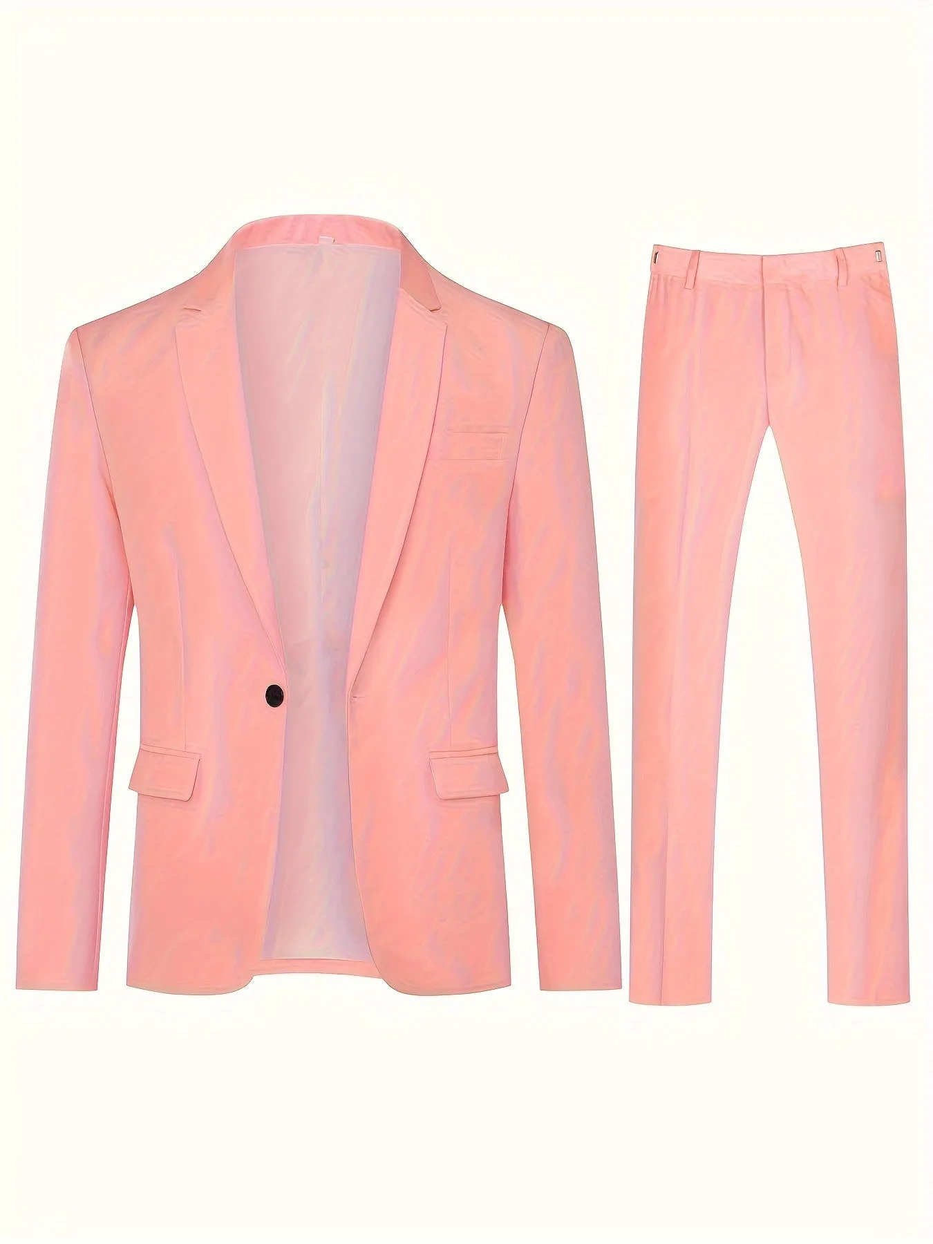 Men's Classic 2Piece Pink Color Blazer Suit  Formal Elegance