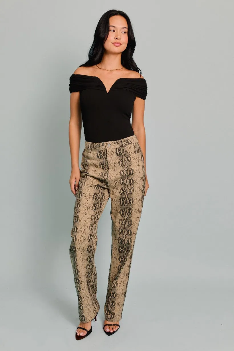 off the shoulder boning bodysuit