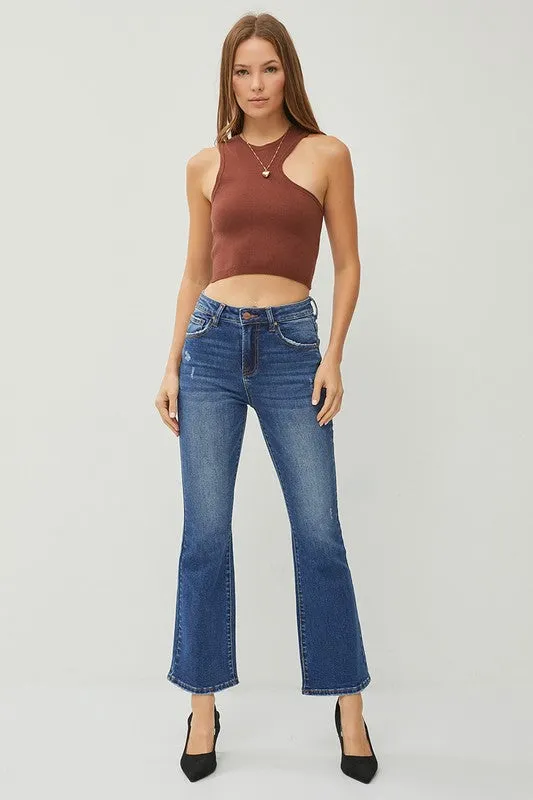 RISEN High Rise Ankle Flare Jeans
