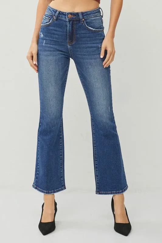 RISEN High Rise Ankle Flare Jeans