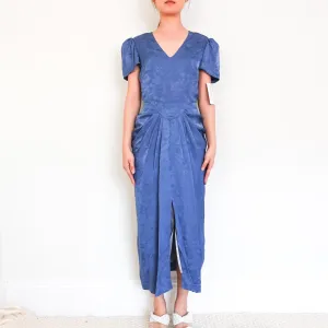 Satin blue midi dress RRP £1k