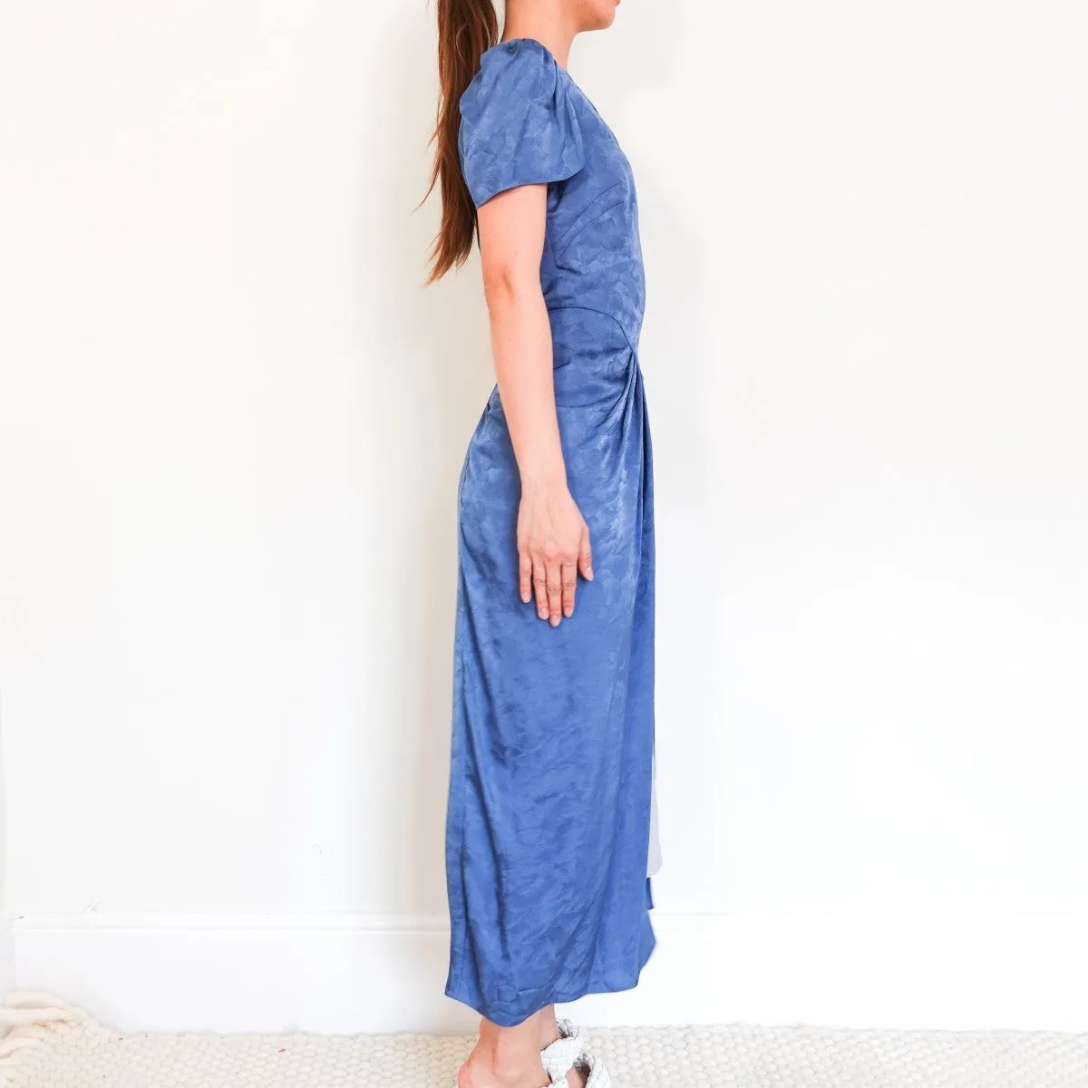 Satin blue midi dress RRP £1k