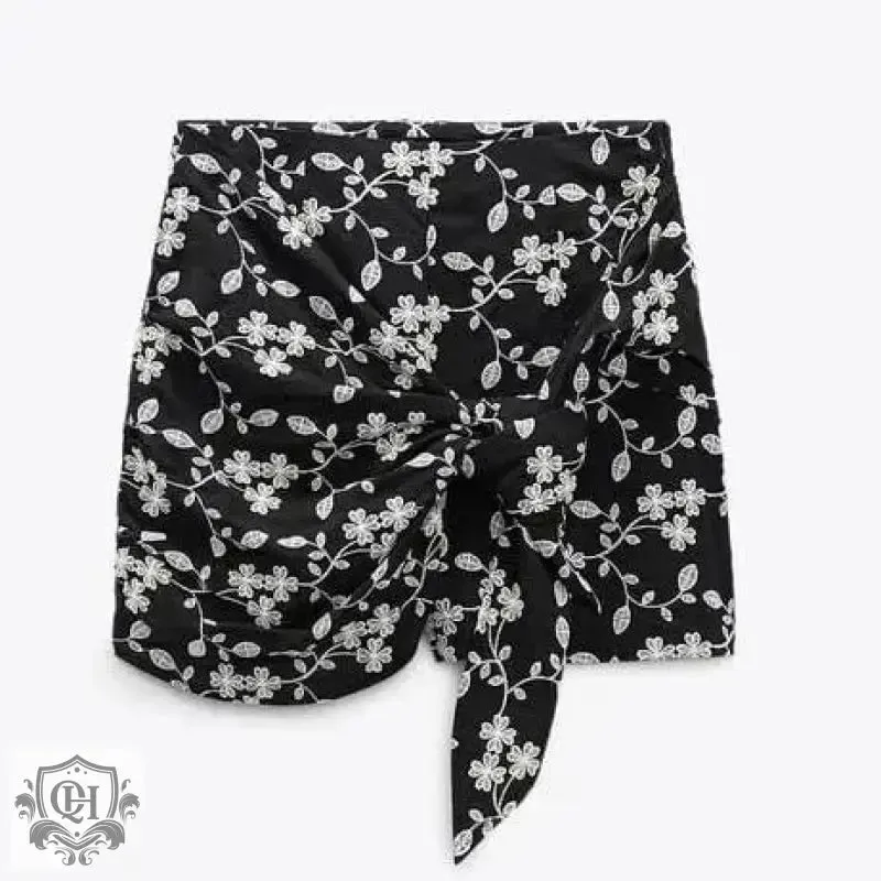Sweet Floral Asymmetric Skirt