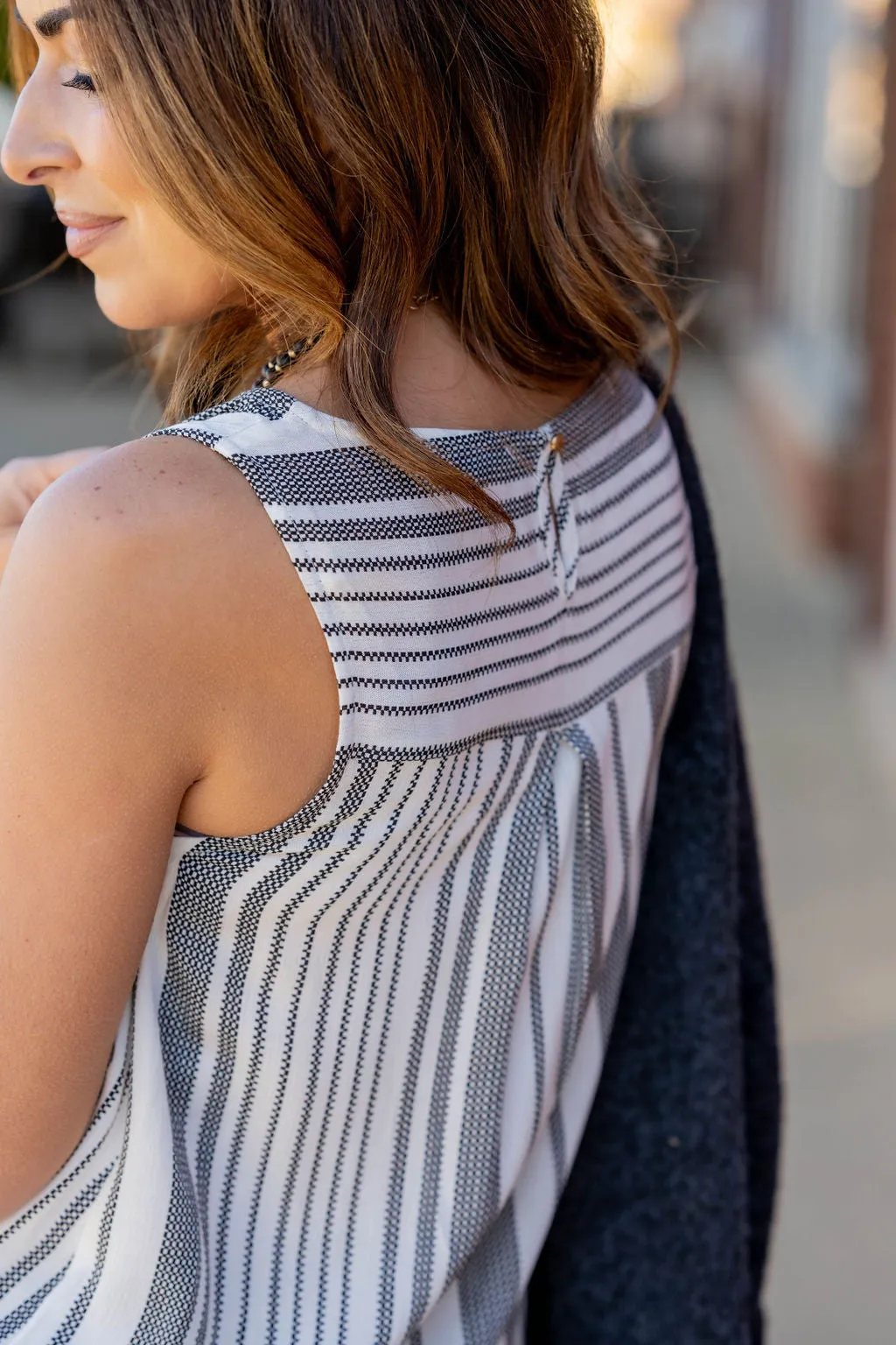 Vertical Checked Stripes Tank