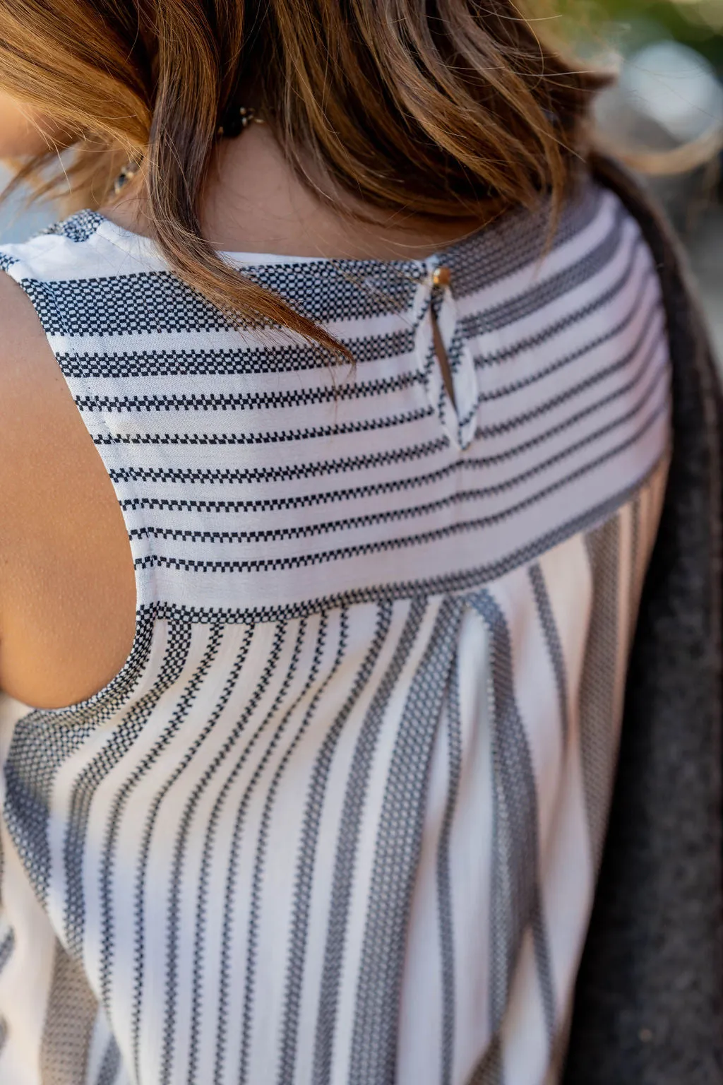 Vertical Checked Stripes Tank