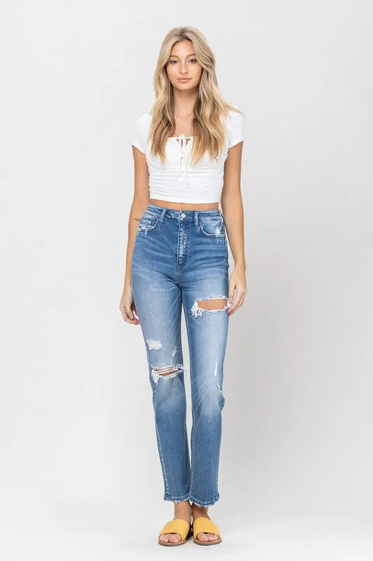Vervet by Flying Monkey Super High Rise Distressed Straight