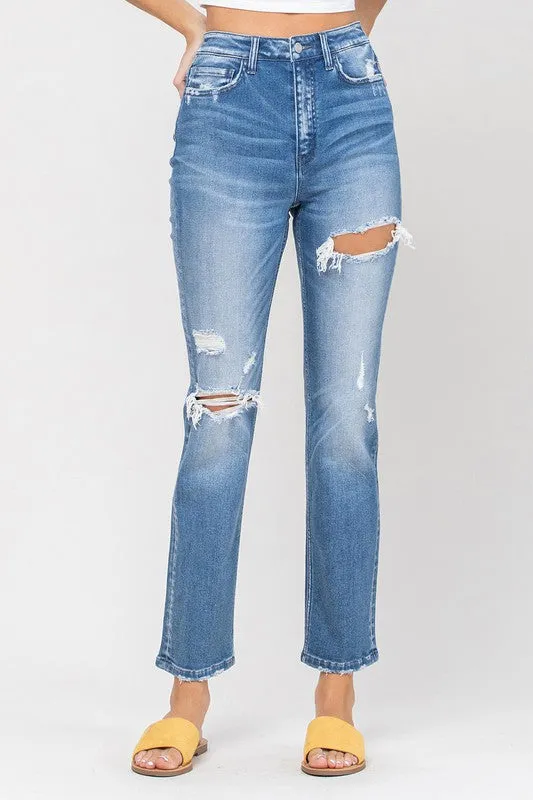 Vervet by Flying Monkey Super High Rise Distressed Straight
